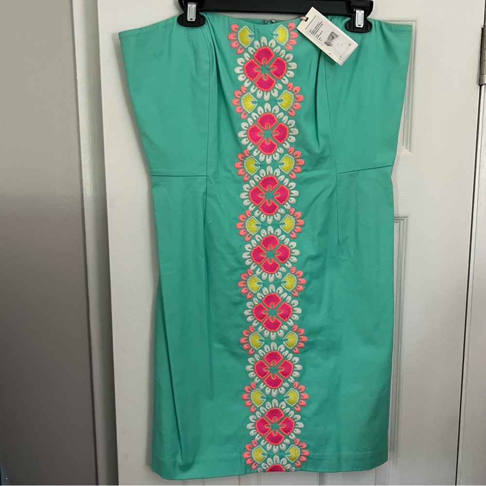 NWT vineyard VINES Caribbean Floral Strapless dress size 14